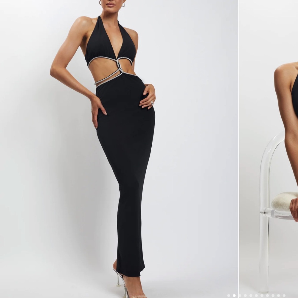 Nicha Diamanté Cut out Maxi Dress - Like new